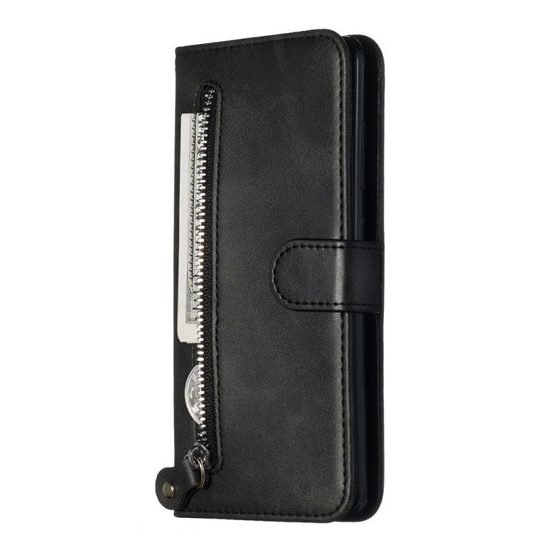 Etui Folio Samsung Galaxy A51 Czerwony Czarny Portmonetka Vintage