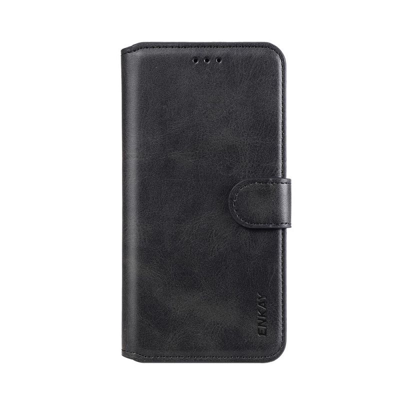 Etui Folio Samsung Galaxy A51 Czerwony Czarny Sztuczna Skóra Enkay