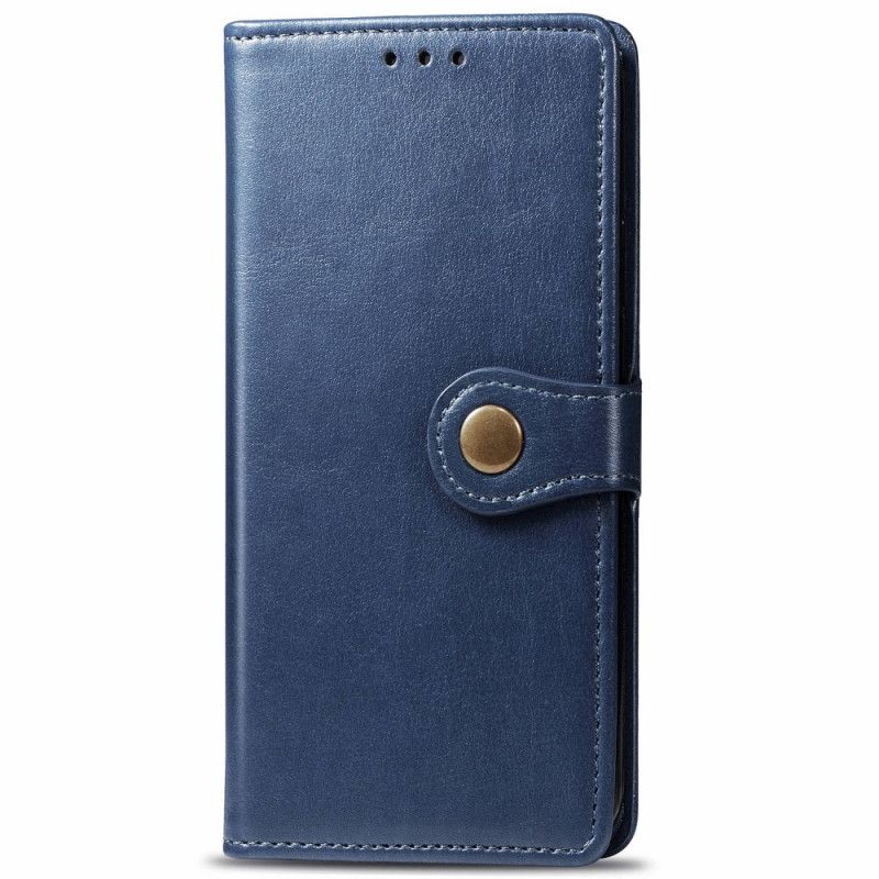 Etui Folio Samsung Galaxy A51 Czerwony Czarny Sztuczna Skóra I Zapięcie Vintage Etui Ochronne