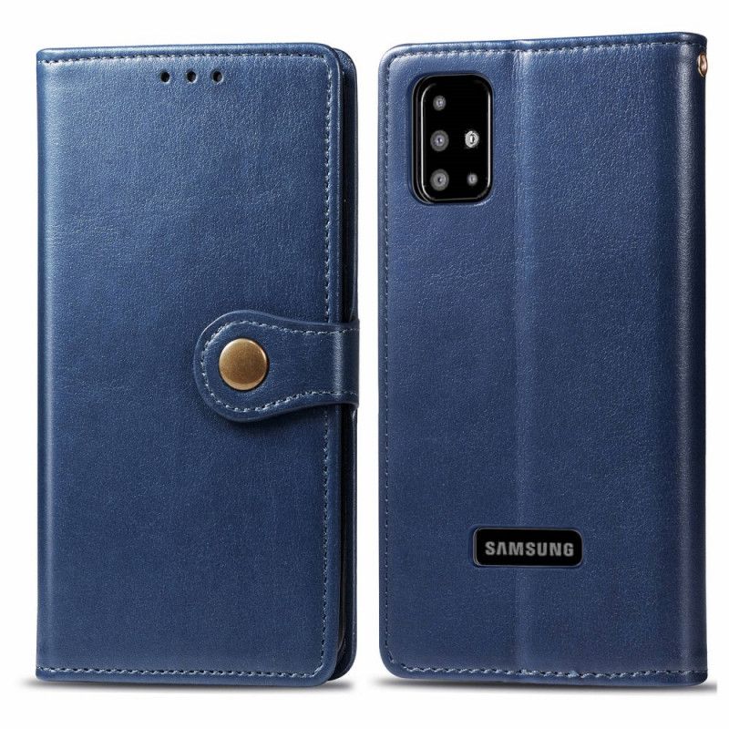 Etui Folio Samsung Galaxy A51 Czerwony Czarny Sztuczna Skóra I Zapięcie Vintage Etui Ochronne