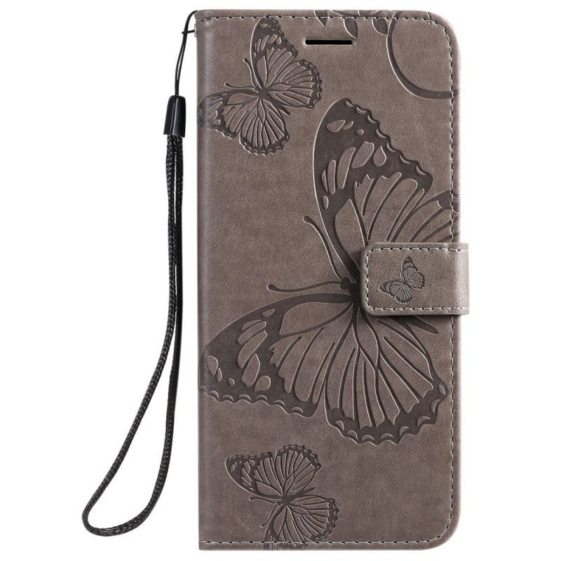 Etui Folio Samsung Galaxy A51 Czerwony Szary Gigantyczne Motyle Stringi