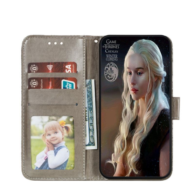 Etui Folio Samsung Galaxy A51 Czerwony Szary Plemienne Stringi W Kwiaty Etui Ochronne