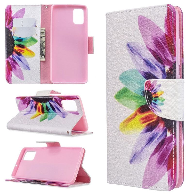 Etui Folio Samsung Galaxy A51 Kwiat Akwareli Etui Ochronne