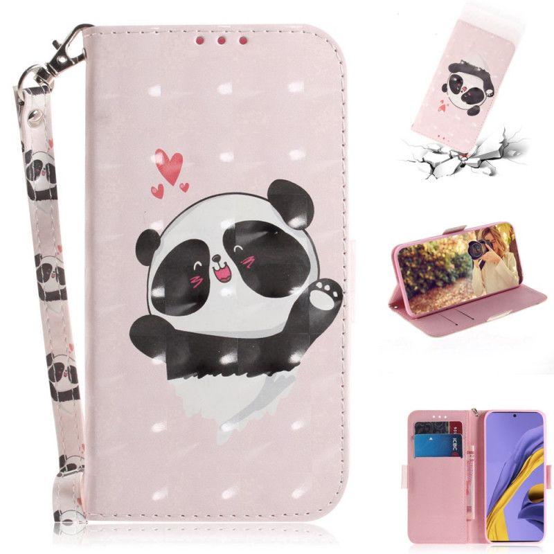 Etui Folio Samsung Galaxy A51 Panda Love Ze Stringami Etui Ochronne