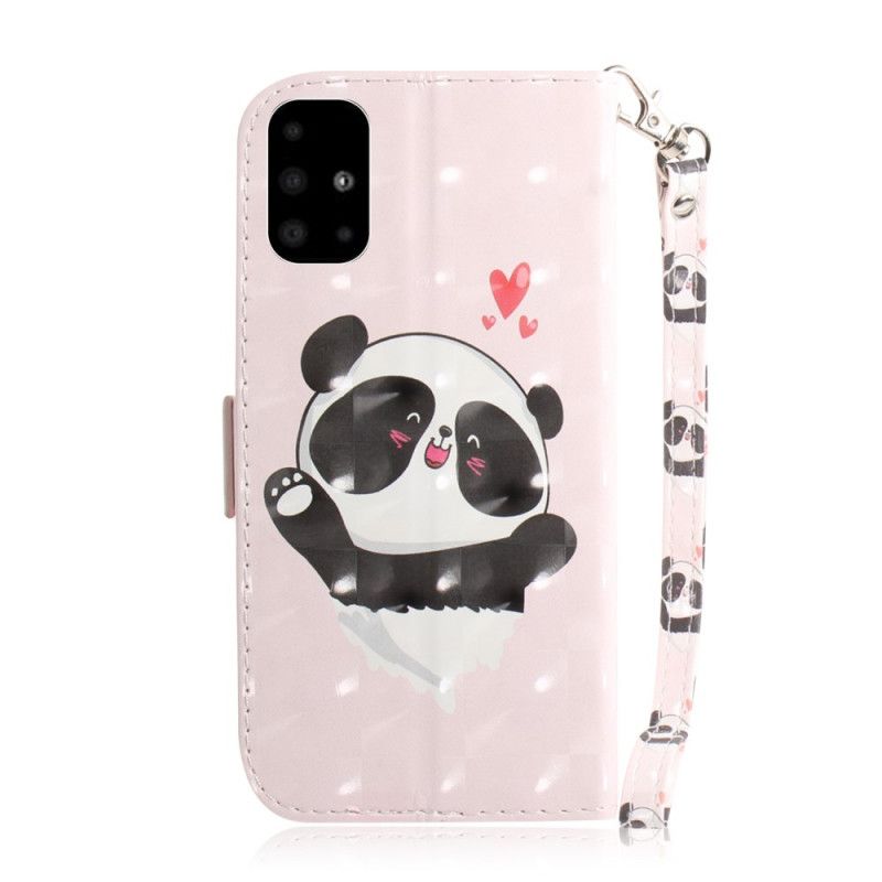 Etui Folio Samsung Galaxy A51 Panda Love Ze Stringami Etui Ochronne