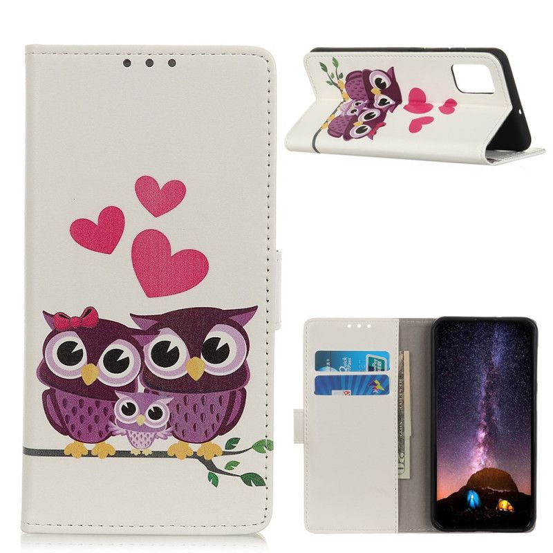 Etui Folio Samsung Galaxy A51 Rodzina Sów Etui Ochronne