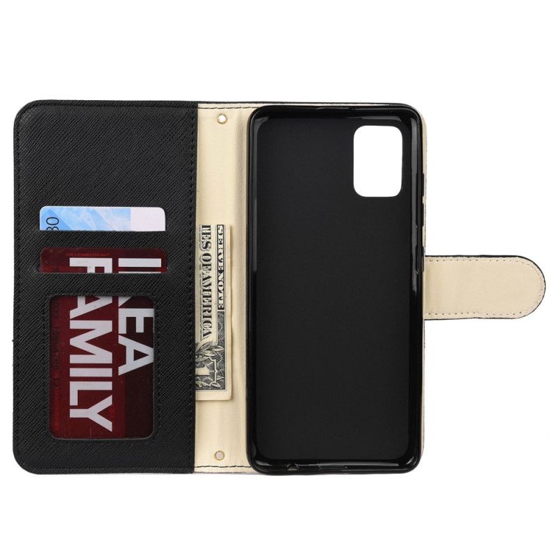 Etui Folio Samsung Galaxy A51 Szary Czarny Dwukolorowa Imitacja Skóry