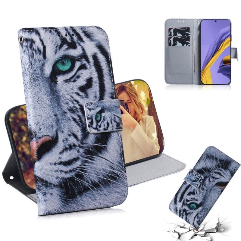 Etui Folio Samsung Galaxy A51 Twarz Tygrysa Etui Ochronne