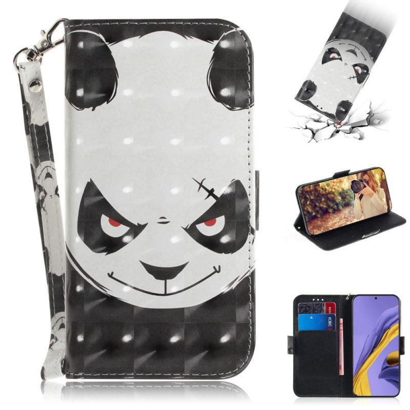 Etui Folio Samsung Galaxy A51 Wściekła Panda Ze Stringami