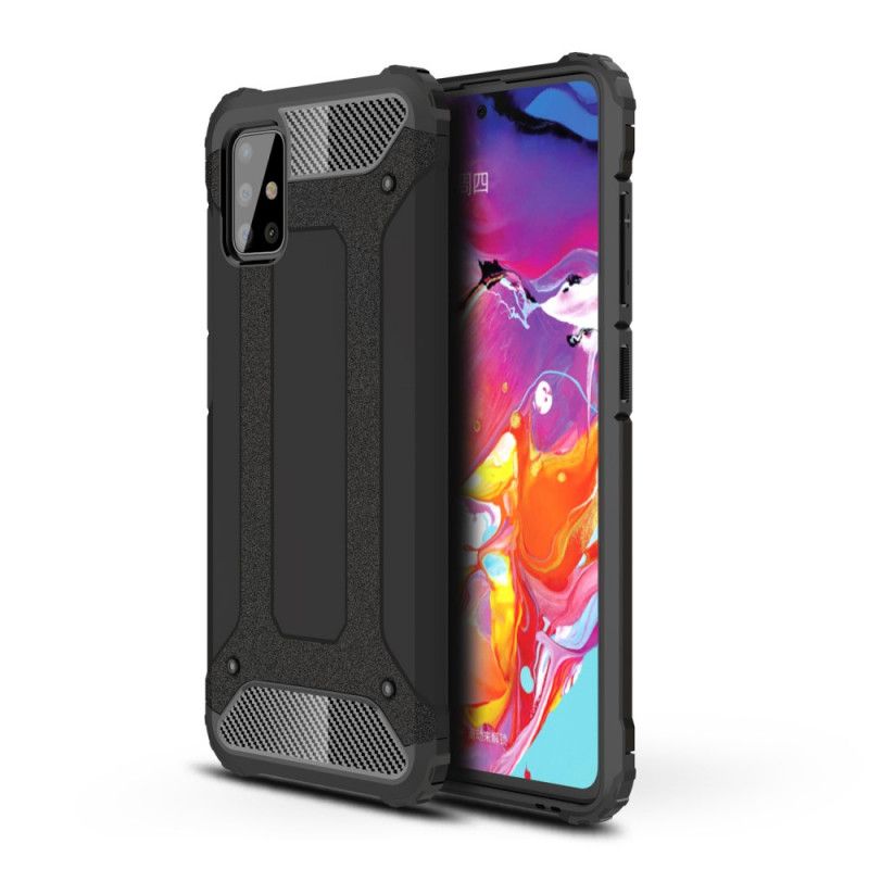 Etui Samsung Galaxy A51 Biały Czarny Ocalały Etui Ochronne