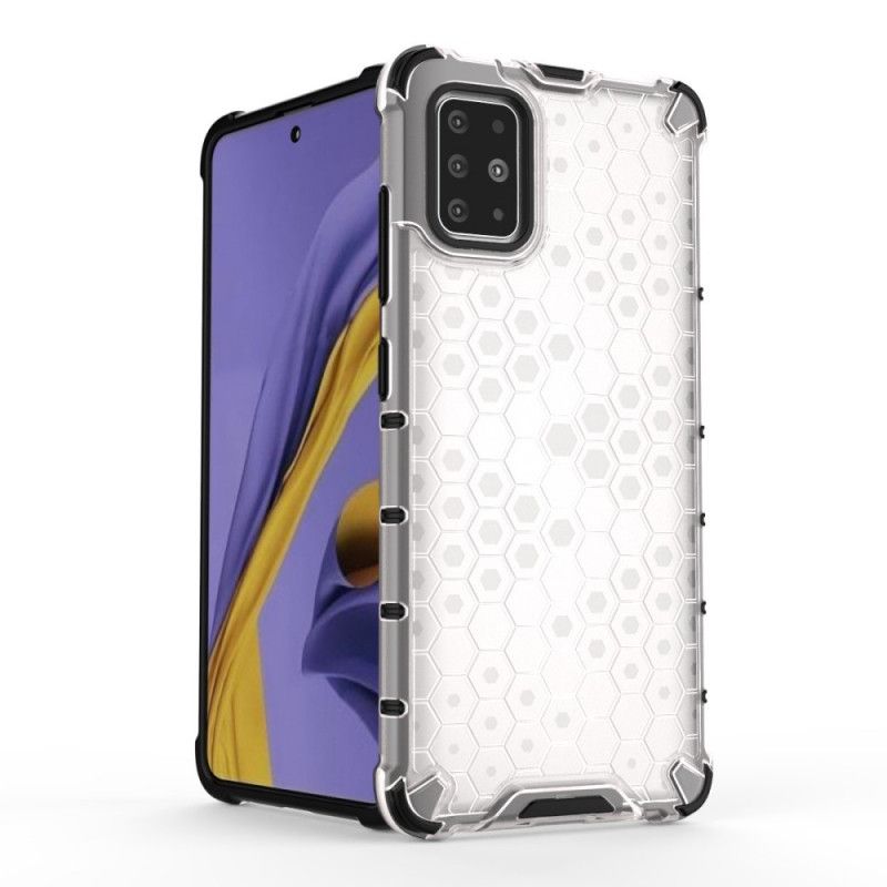 Etui Samsung Galaxy A51 Biały Czarny Styl Plastra Miodu