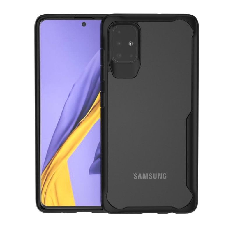 Etui Samsung Galaxy A51 Czerwony Czarny Hybrydowe Fazowane Krawędzie Etui Ochronne