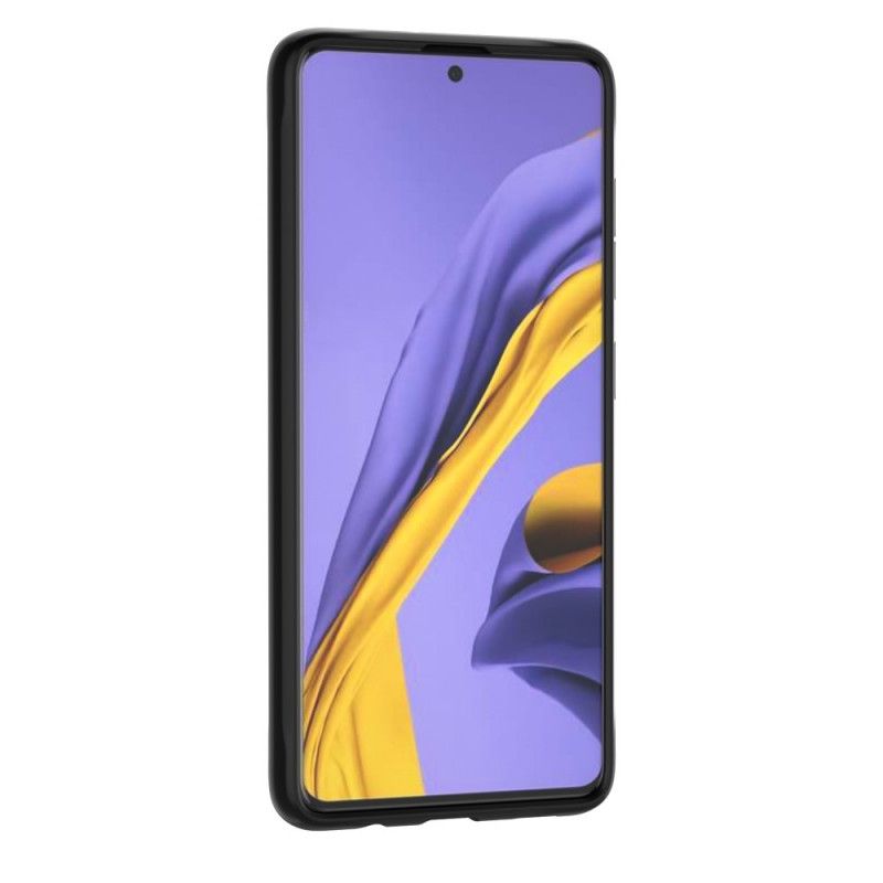 Etui Samsung Galaxy A51 Czerwony Czarny Hybrydowe Fazowane Krawędzie Etui Ochronne