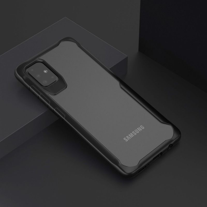 Etui Samsung Galaxy A51 Czerwony Czarny Hybrydowe Fazowane Krawędzie Etui Ochronne