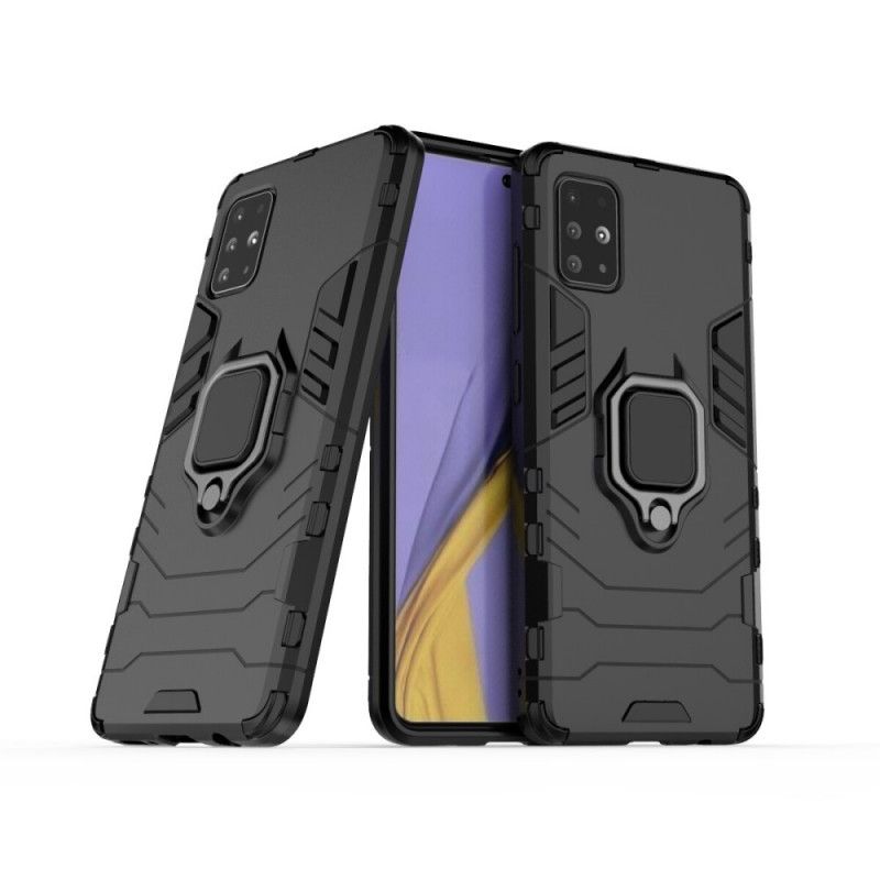 Etui Samsung Galaxy A51 Czerwony Czarny Pierścień Oporowy