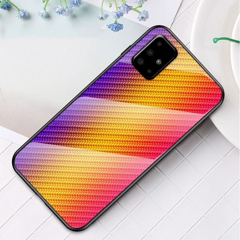 Etui Samsung Galaxy A51 Magenta Czarny Szkło Hartowane Z Włókna Węglowego Etui Ochronne