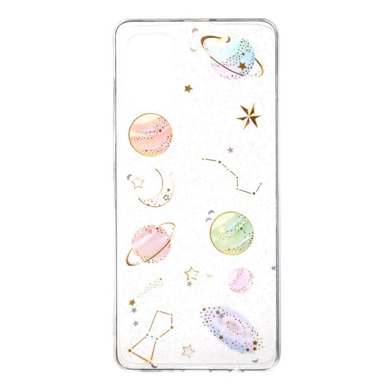 Etui Samsung Galaxy A51 Przezroczysty Planeta Epoksydowa Etui Ochronne