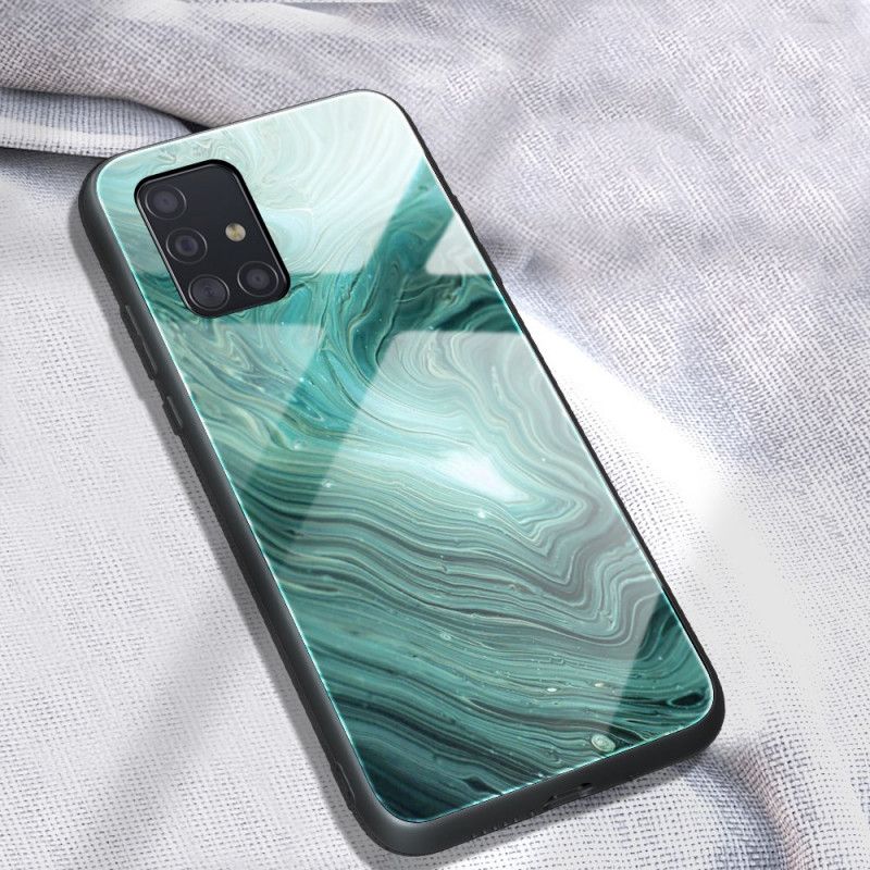 Etui Samsung Galaxy A51 Różowy Czarny Szkło Hartowane W Kolorze Marmuru Etui Ochronne