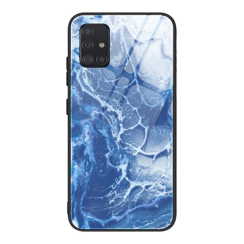 Etui Samsung Galaxy A51 Różowy Czarny Szkło Hartowane W Kolorze Marmuru Etui Ochronne