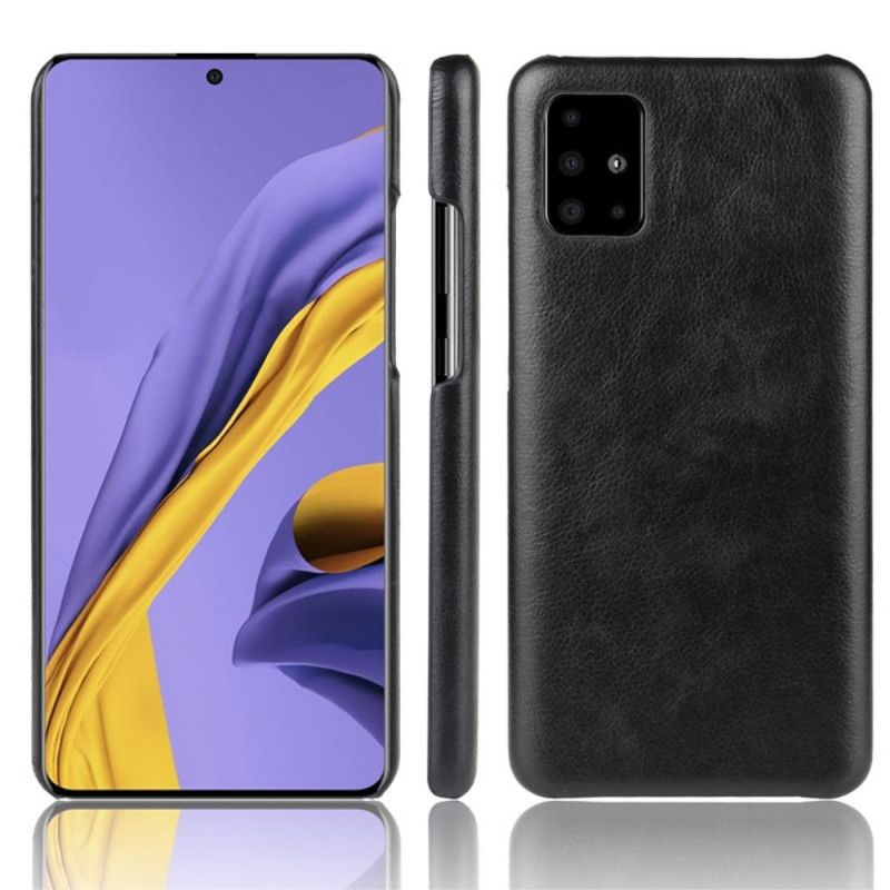 Etui Samsung Galaxy A51 Szary Czarny Efekt Skóry Liczi