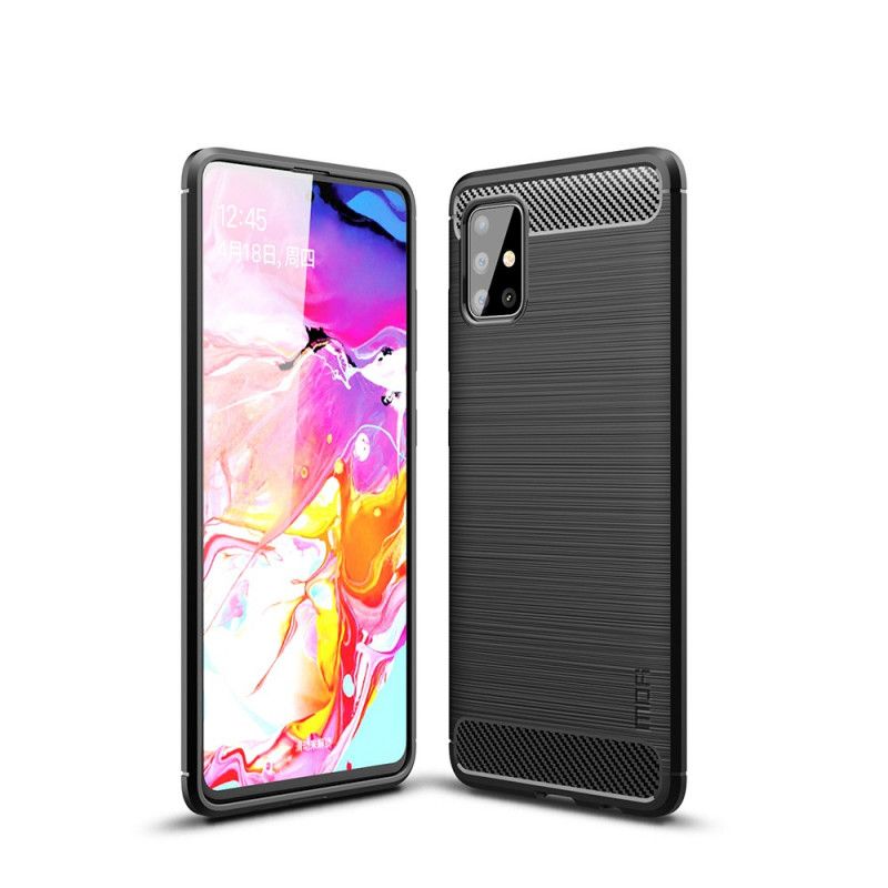 Etui Samsung Galaxy A51 Szary Czarny Mofi Szczotkowane Włókno Węglowe Etui Ochronne