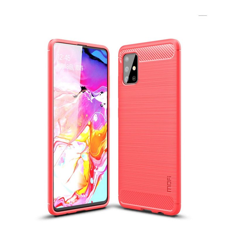 Etui Samsung Galaxy A51 Szary Czarny Mofi Szczotkowane Włókno Węglowe Etui Ochronne