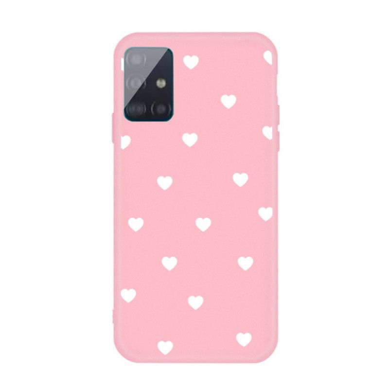 Etui Samsung Galaxy A51 Szary Czarny Tylko Silikonowe Serce