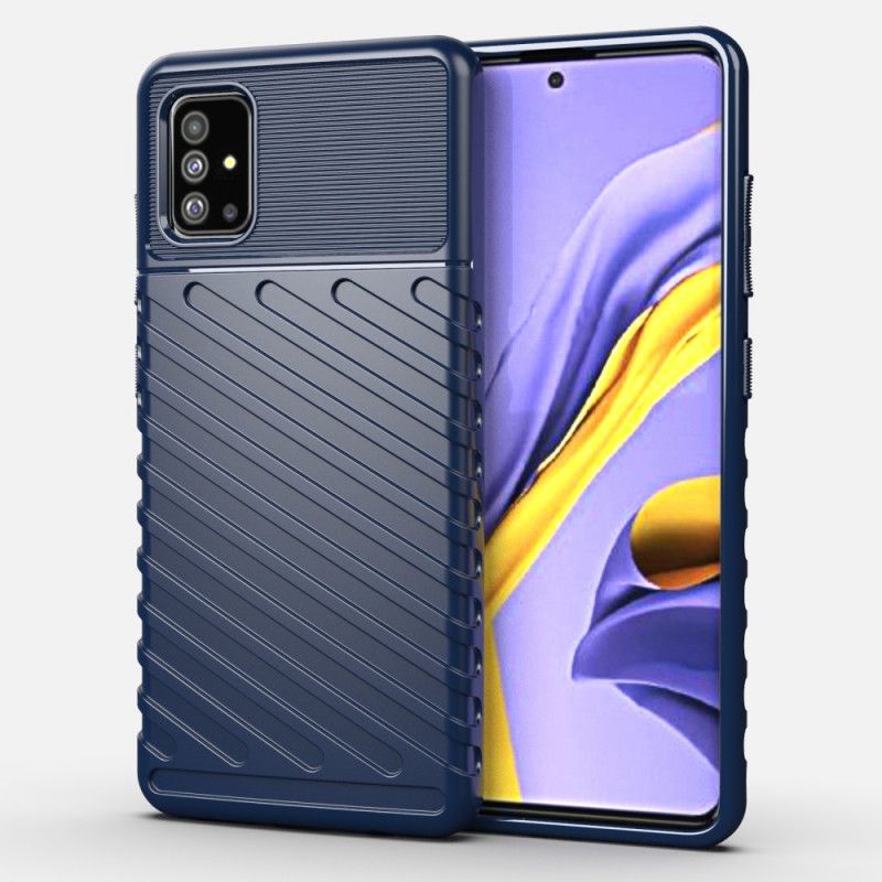 Etui Samsung Galaxy A51 Zielony Czarny Seria Grzmotów Etui Ochronne