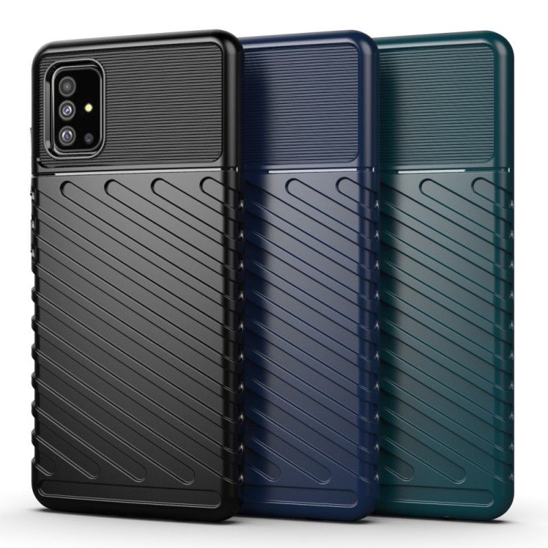 Etui Samsung Galaxy A51 Zielony Czarny Seria Grzmotów Etui Ochronne