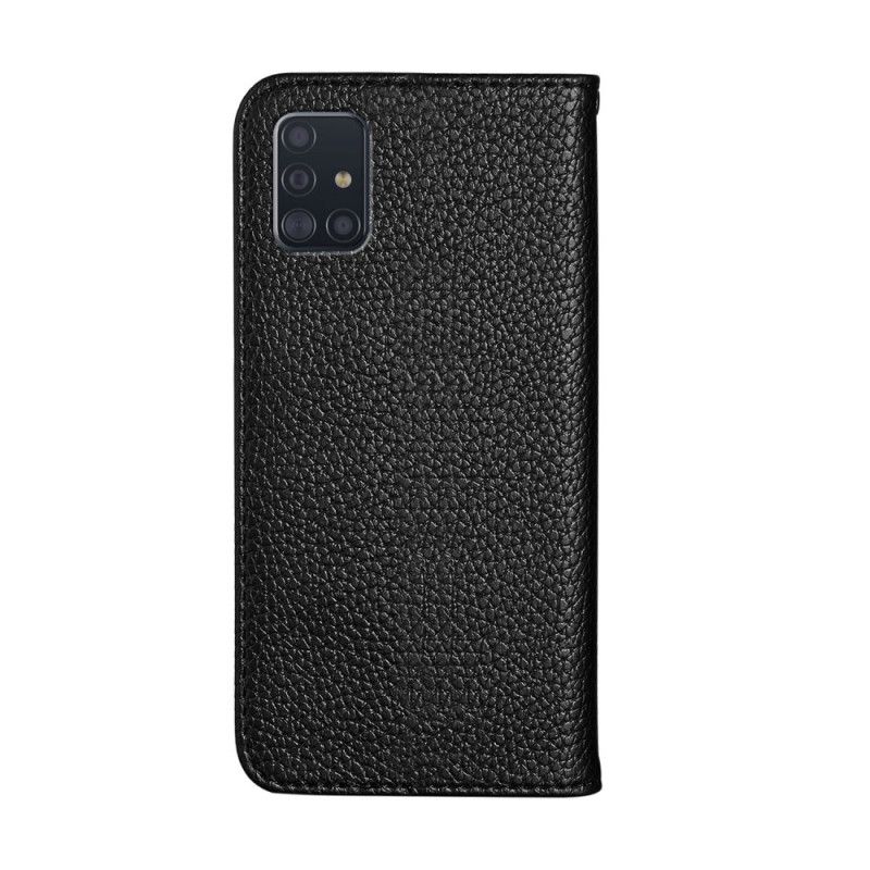 Flip Kotelot Samsung Galaxy A51 Szary Czarny Etui na Telefon Ultra Elegancka Imitacja Skóry Liczi