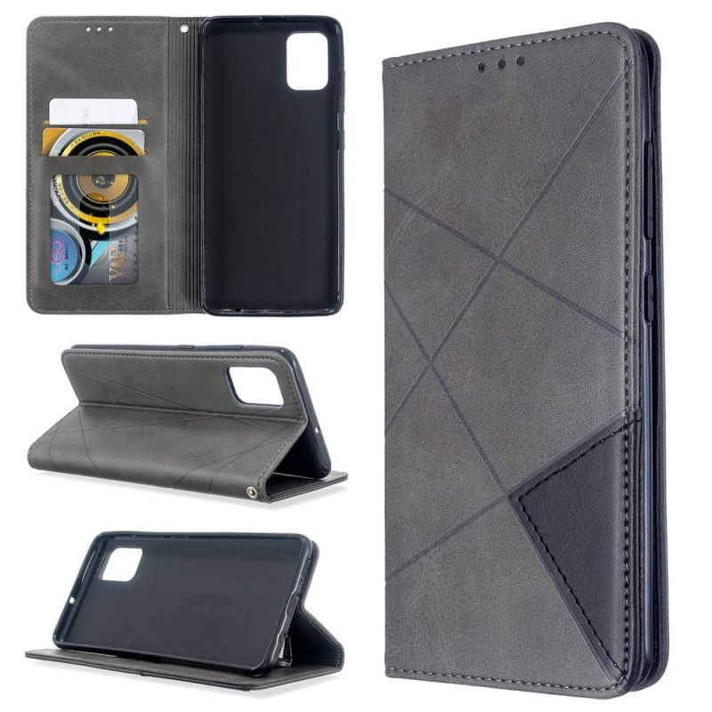 Flip Kotelot Samsung Galaxy A51 Szary Czarny Styl Artysty Etui Ochronne