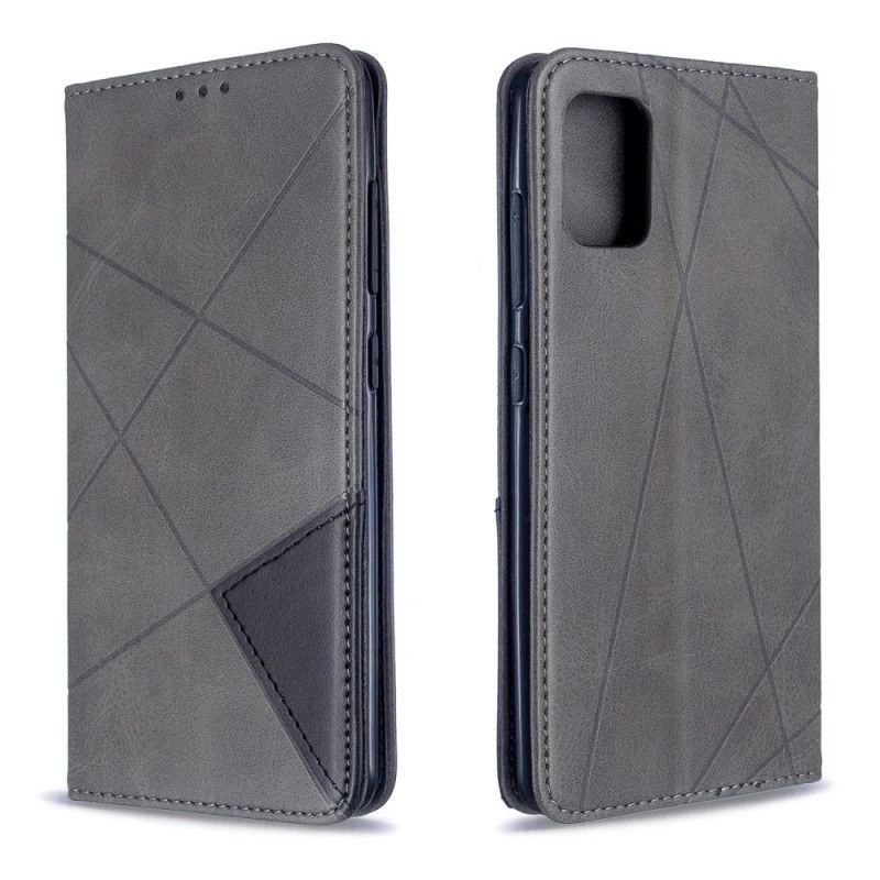 Flip Kotelot Samsung Galaxy A51 Szary Czarny Styl Artysty Etui Ochronne