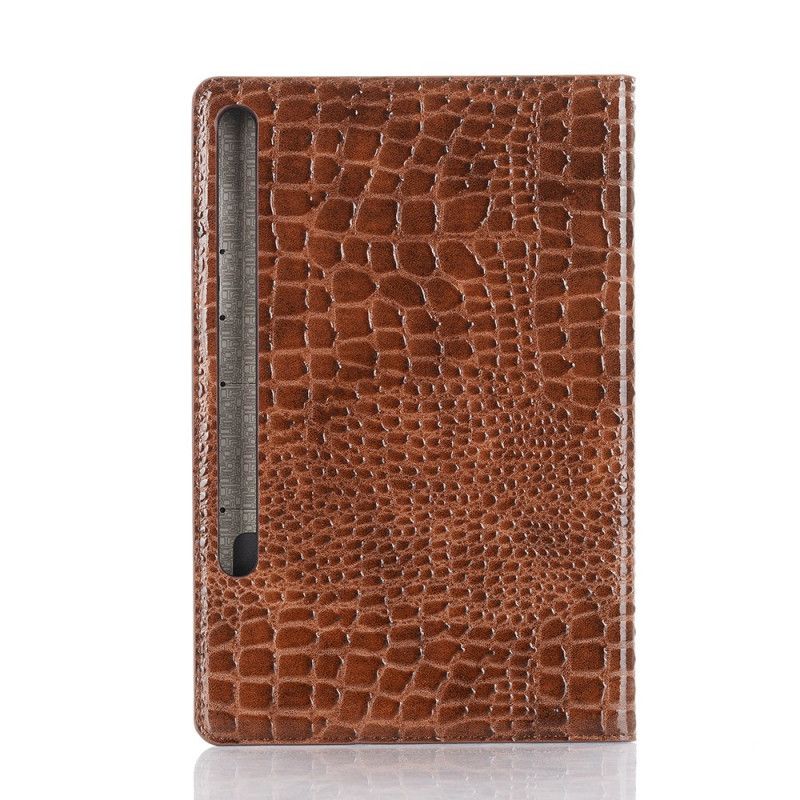 Etui Samsung Galaxy Tab S6 Czerwony Czarny Tekstura Krokodyla Etui Ochronne