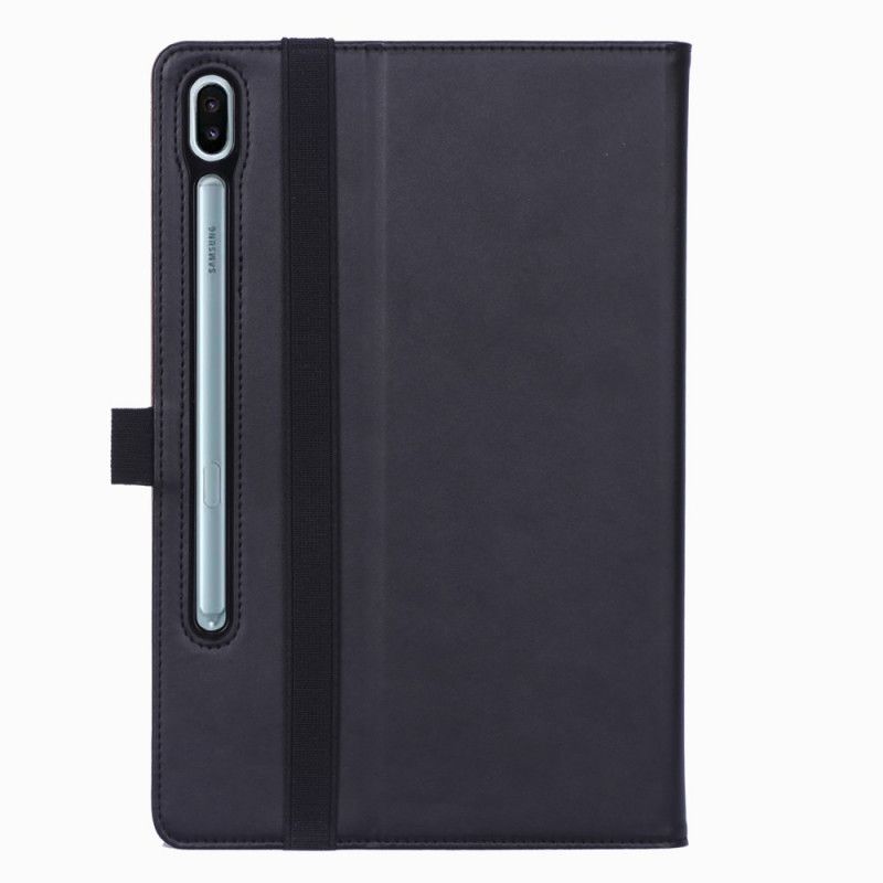 Etui Samsung Galaxy Tab S6 Fioletowy Czarny Styl Skórzany Z Paskiem Etui Ochronne