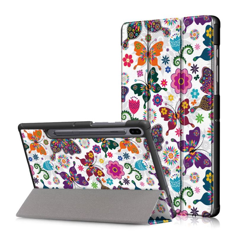 Etui Smart Case Samsung Galaxy Tab S6 Uchwyt Na Rysik W Stylu Vintage W Kwiaty