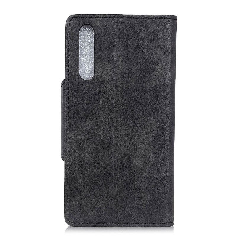 Etui Folio Sony Xperia 10 II Czerwony Czarny Vintage Guzik Ze Sztucznej Skóry