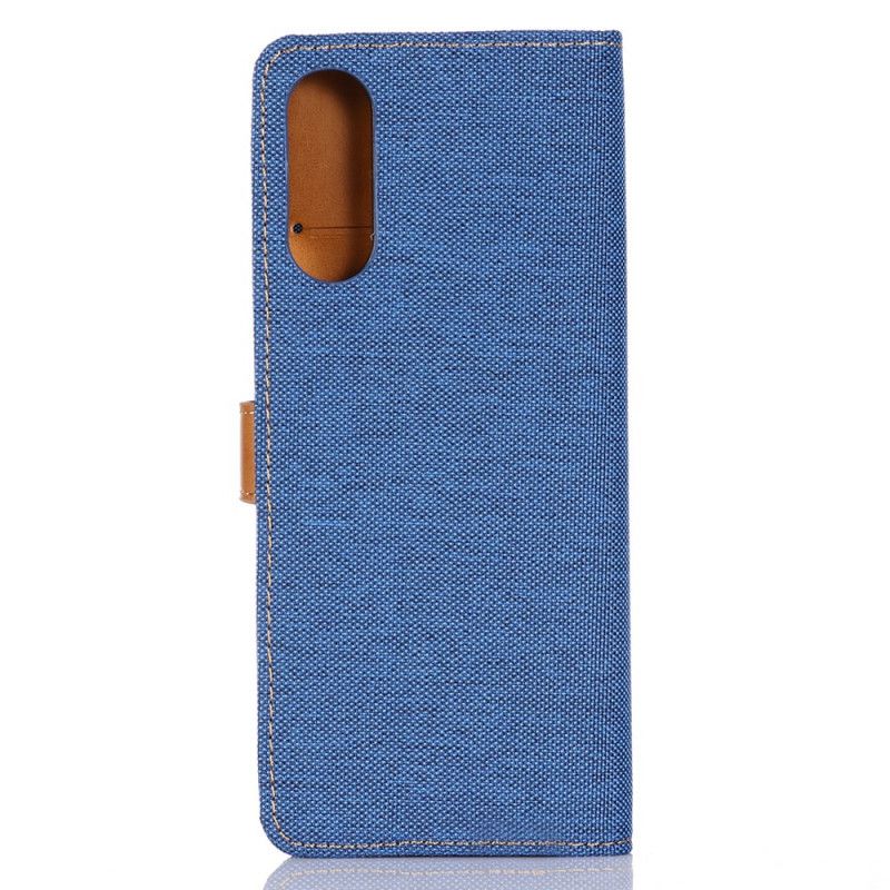 Etui Folio Sony Xperia 10 II Granatowy Czarny Tkanina Oxford