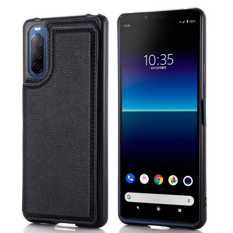 Etui Sony Xperia 10 II Czerwony Czarny Wspornik Posiadacza Karty