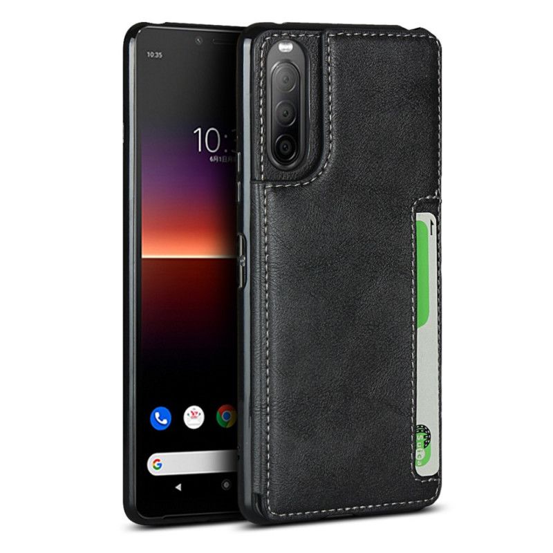 Etui Sony Xperia 10 II Szary Czarny Uchwyt Na Kartę I Smycz