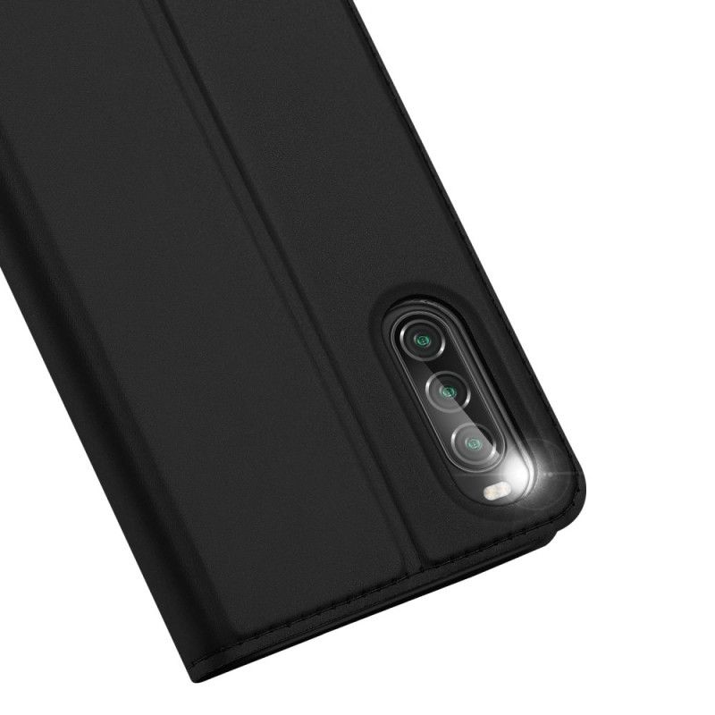 Flip Kotelot Sony Xperia 10 II Granatowy Czarny Skóra Pro Dux Ducis Etui Ochronne