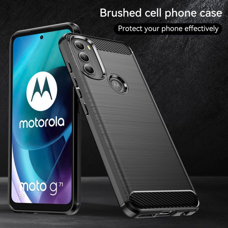 Futerały do Moto G71 5G Szczotkowane Włókno Węglowe