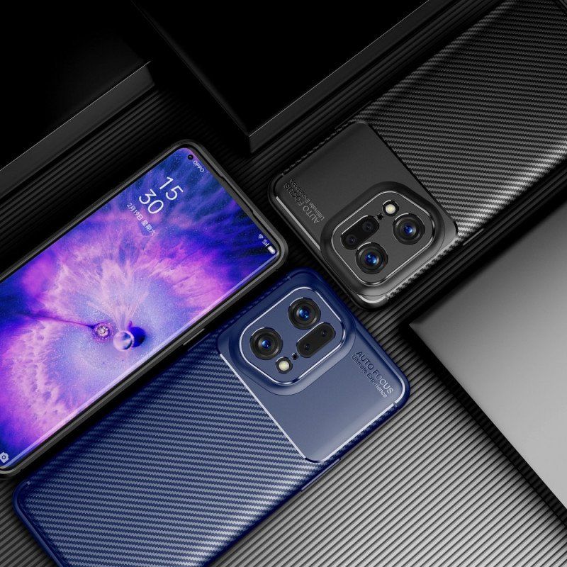 Futerały do Oppo Find X5 Pro Szczotkowane Włókno Węglowe