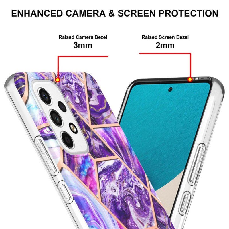 Futerały do Samsung Galaxy M53 5G Błyszczący Geometryczny Marmur