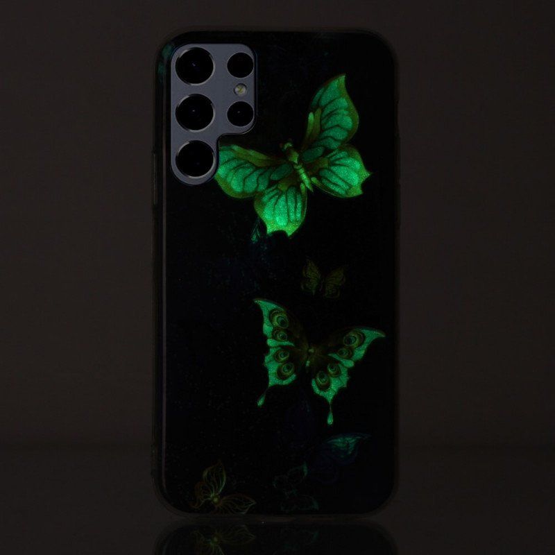 Futerały do Samsung Galaxy S22 Ultra 5G Fluorescencyjne Motyle