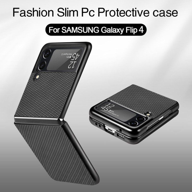 Futerały do Samsung Galaxy Z Flip 4 Etui Folio Teksturowane Włókno Węglowe