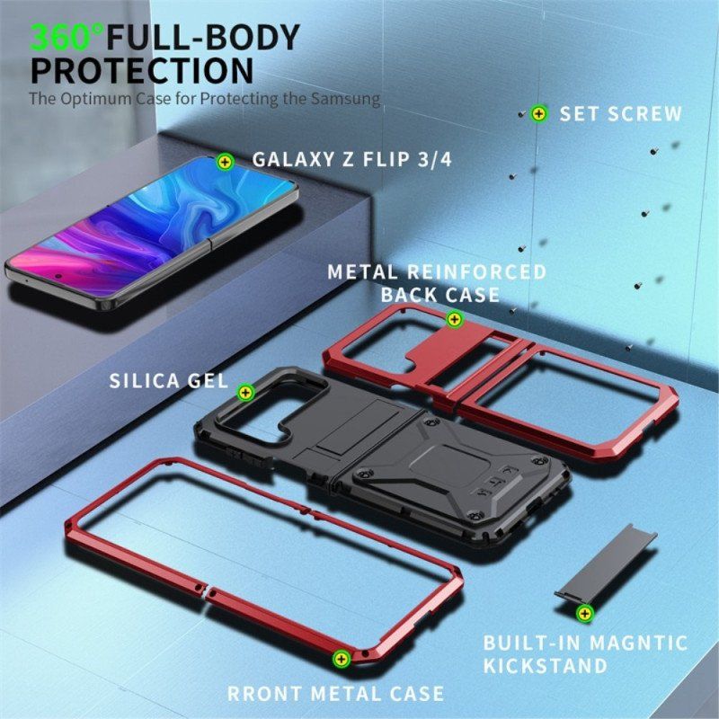 Futerały do Samsung Galaxy Z Flip 4 Etui Folio Wsparcie Metalowe I Głośnomówiące