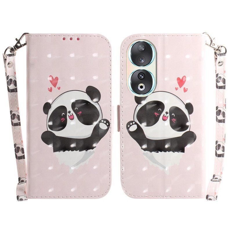 Obudowa Etui Na Telefon do Honor 90 z Łańcuch Panda Love Z Paskiem