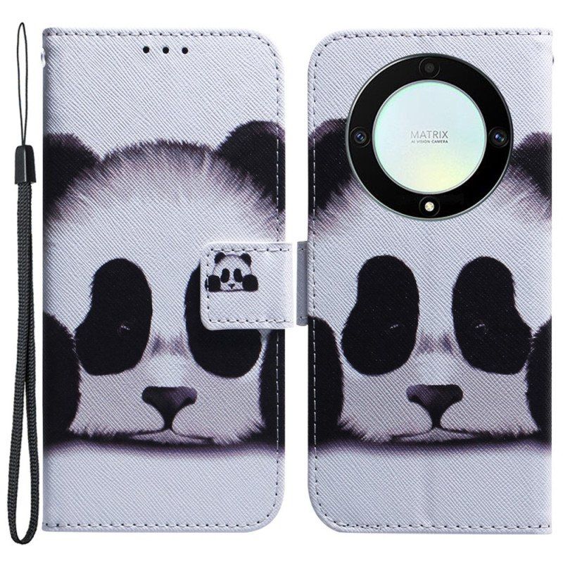 Obudowa Etui Na Telefon do Honor Magic 5 Lite z Łańcuch Paskowata Panda