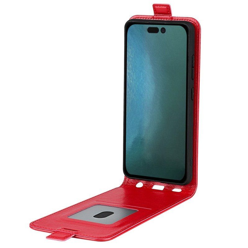 Obudowa Etui Na Telefon do iPhone 14 Etui Folio Pionowy Efekt Skóry Z Klapką