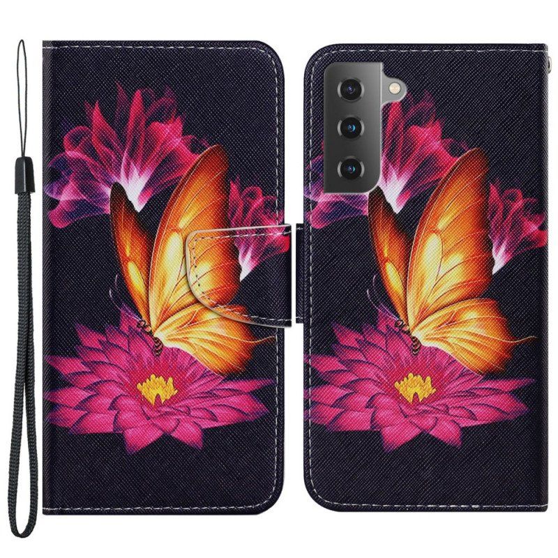 Obudowa Etui Na Telefon do Samsung Galaxy S22 Plus 5G Motyl I Lotos